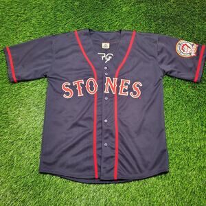 VTG 2005 Rolling Stones Boston Baseball Jersey Mens L/XL Oversized Baggy